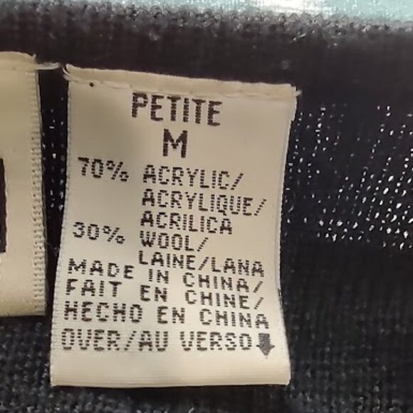 RUSS PETITES VINTAGE BLACK BEADED CARDIGAN, 8 BUTTON FRONT, ELEGANT, SIZE MED - Picture 7 of 10